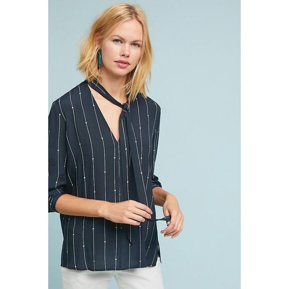 Rails Rhea Stars Stripes Necktie Blouse Size XS New‎ with Tags - Picture 1 of 9